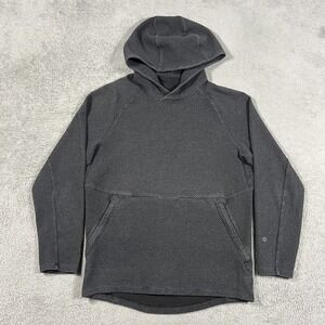 Lululemon At Ease Hoodie Mens XS Dark Gray Textured Double Knit Pullover LM3BF7S